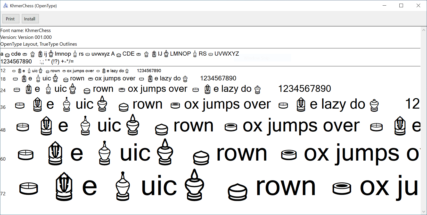 Khmer Chess Font