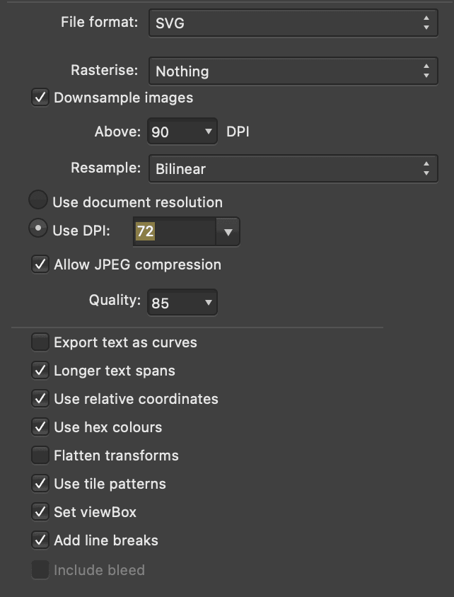 Affinity SVG Export