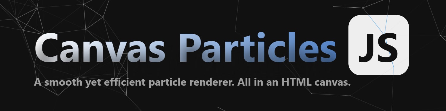 Banner with particles and title: Canvas Particles