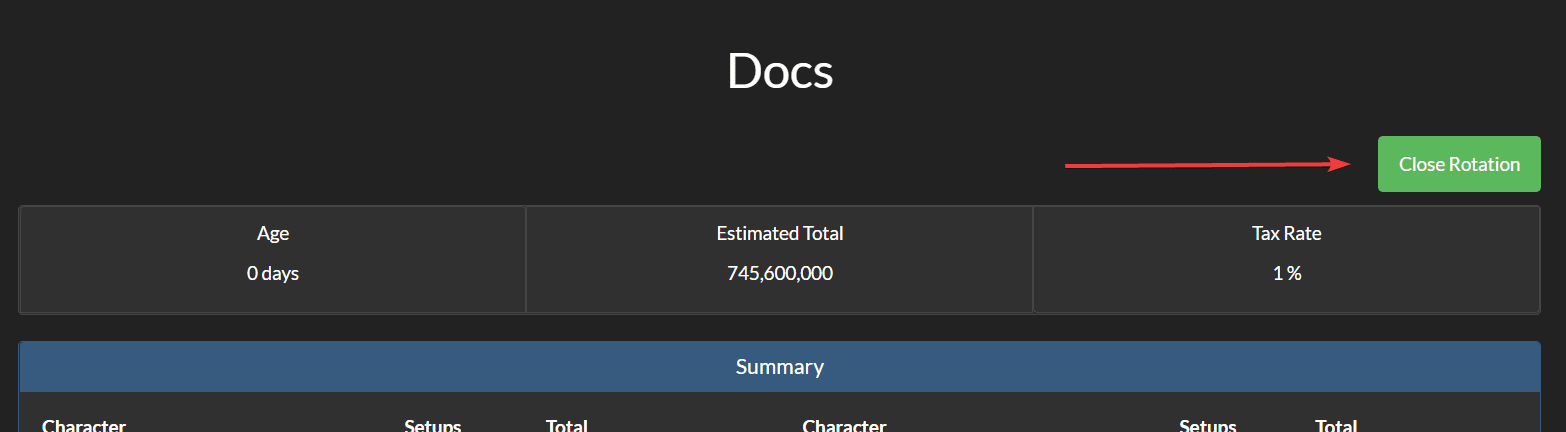 Close Rotation Button