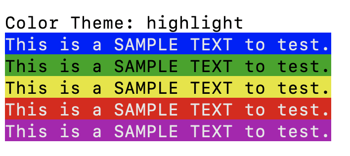 Sample highlight theme message