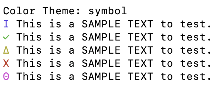 Sample symbol theme message