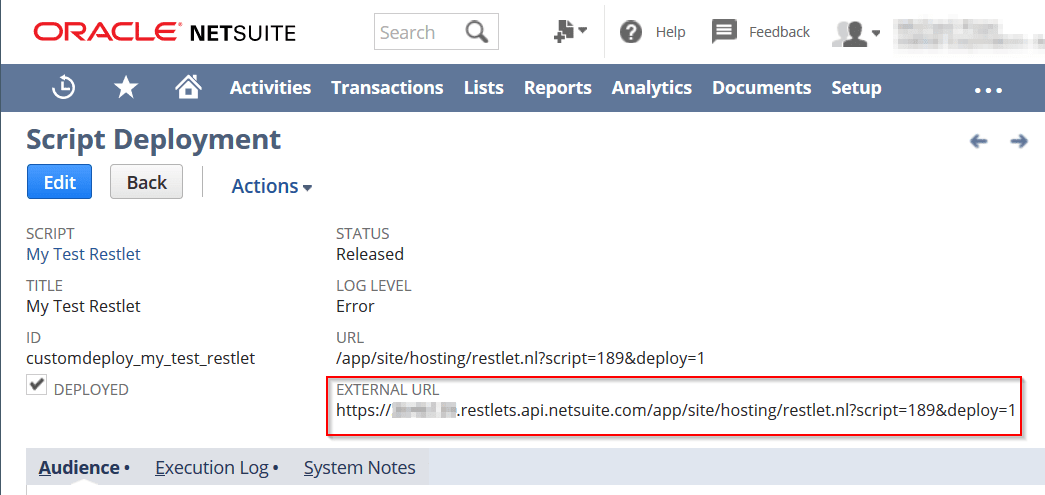 External URL field External URL field