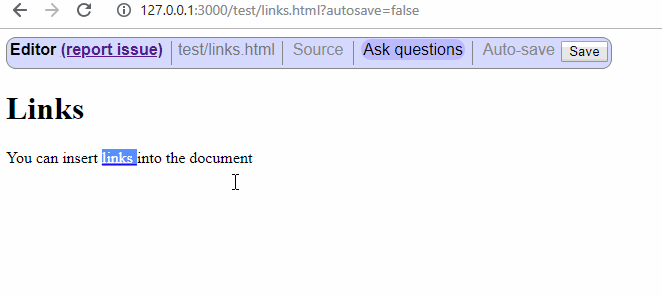 Demo of link editing