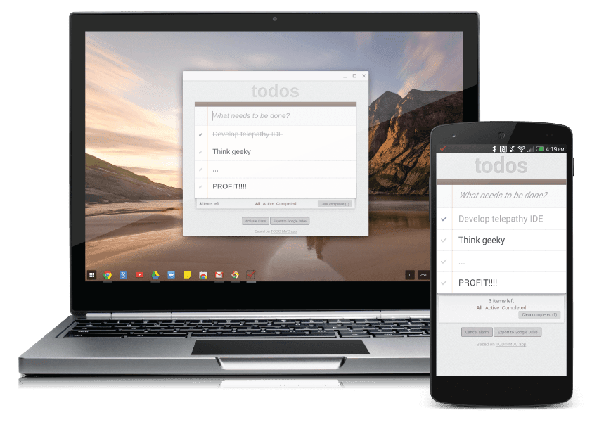 A Chrome App running on both desktop and mobile