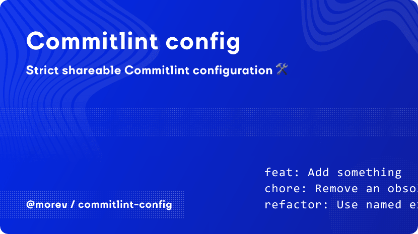 Promo image of @morev/commitlint-config package