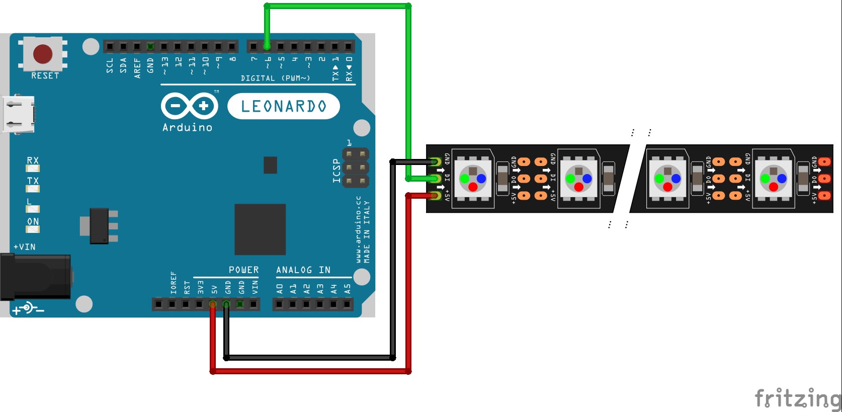 NeoPixel connected to Arduino