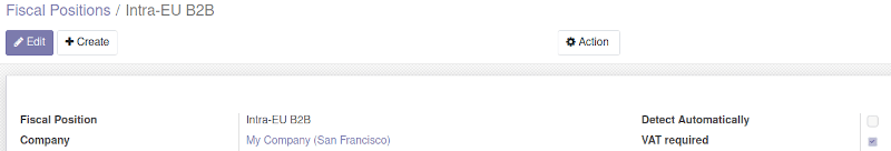 Configuration fiscal
position
