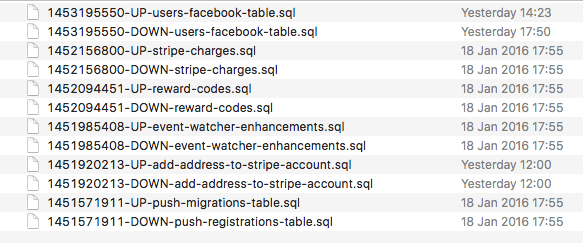 Example migration scripts