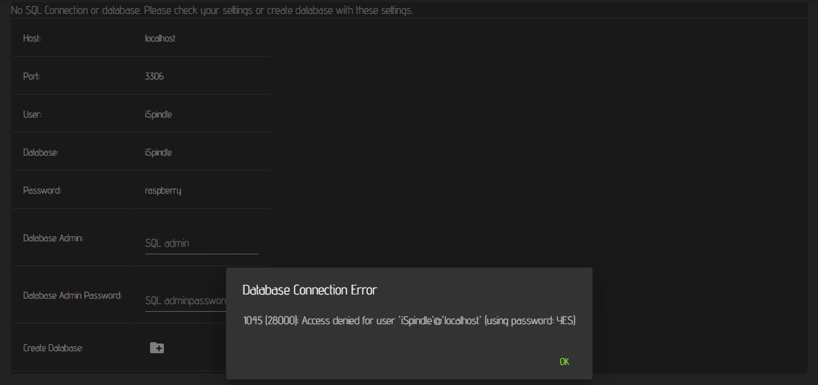 iSpindle No Connection