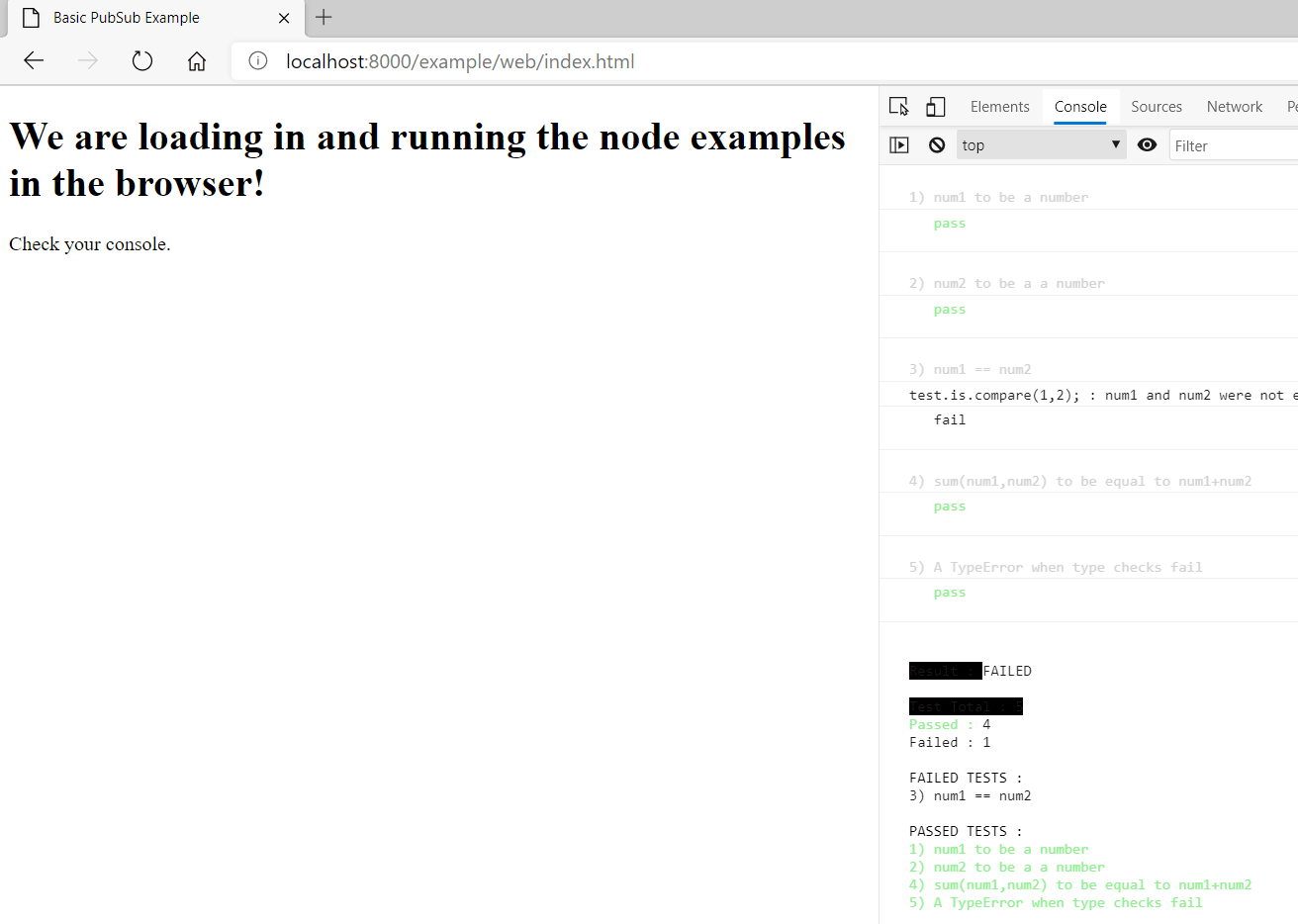 screen shot of vanilla-test example on edge