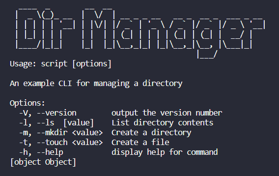 Help menu of dirmanager