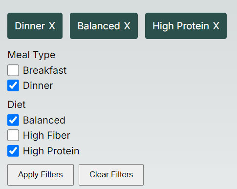 Filter Component example