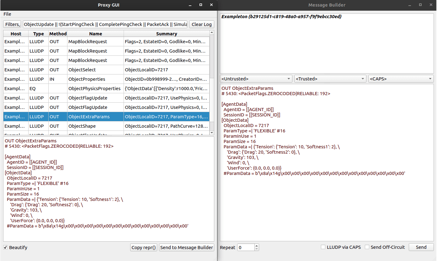Screenshot of proxy GUI