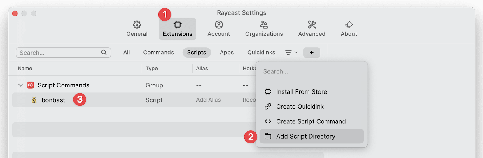 raycast-setup