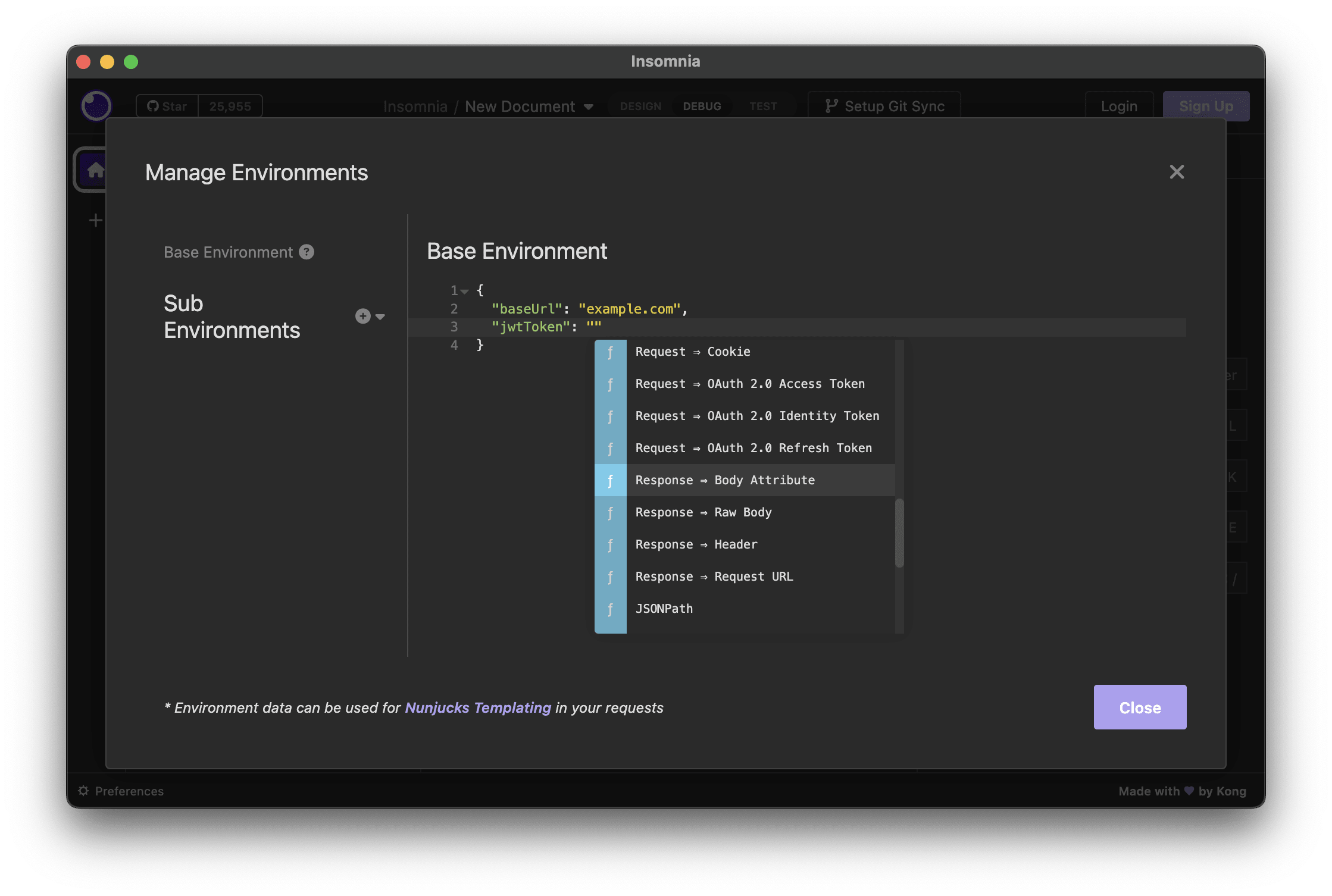 Referencing the JWT token from another request