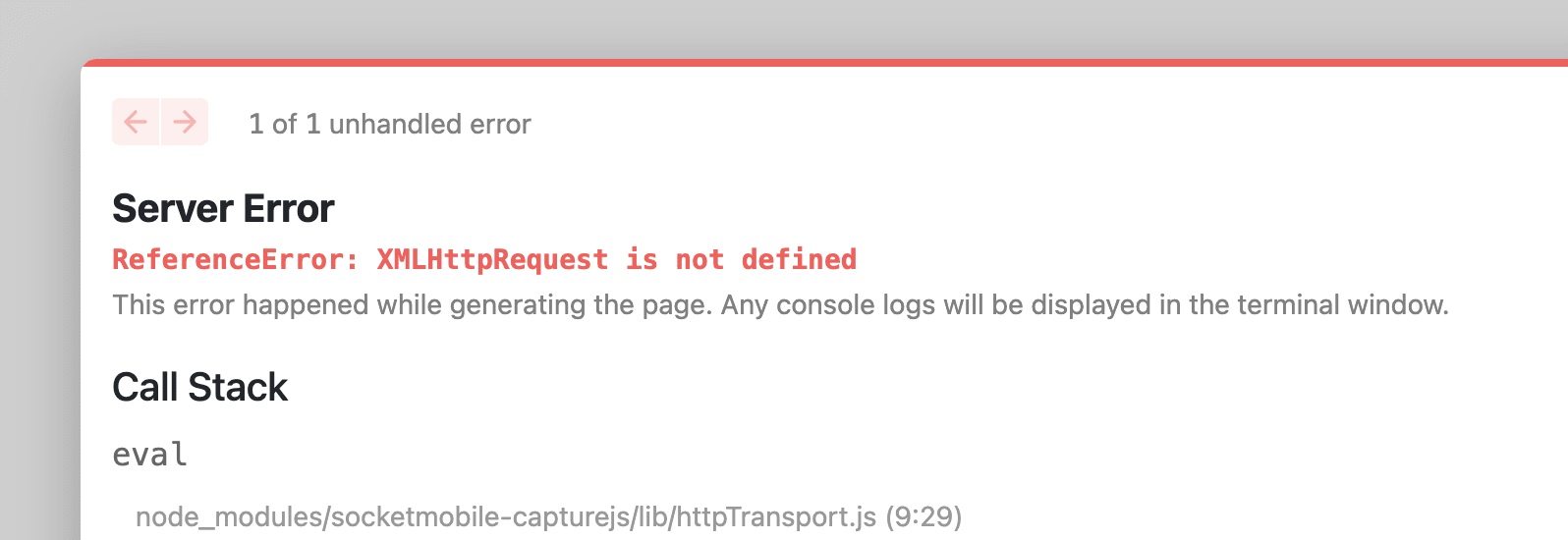 XmlHttpRequest Error