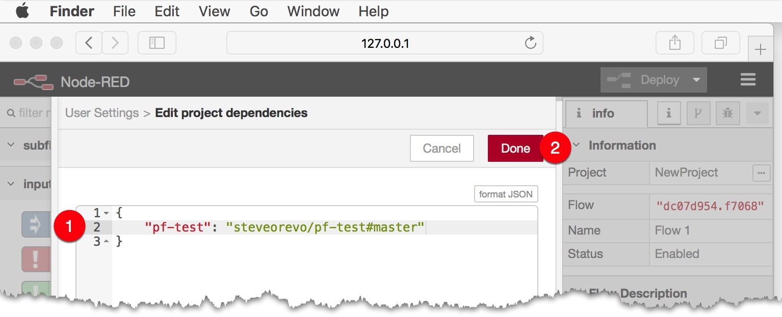Image of editing dependencies