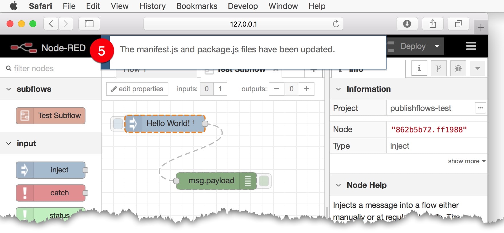 Image of manifest notification