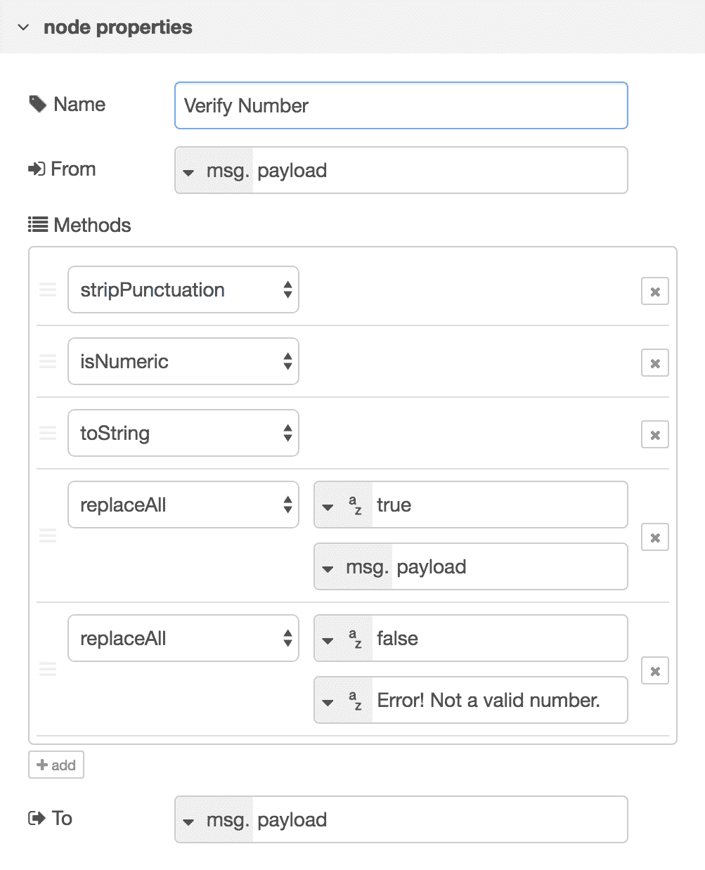 Verify Number properties Verify Number Node