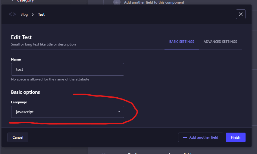 Select language options