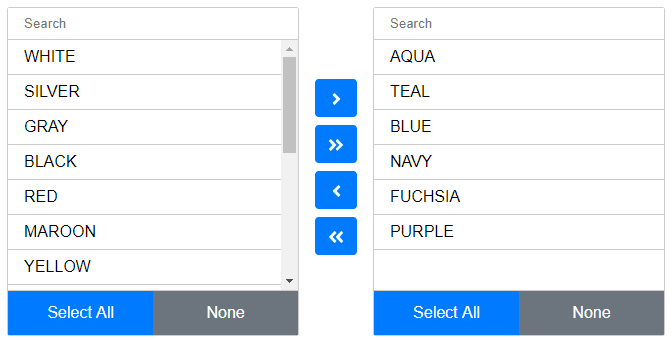 Dual listbox for vue js