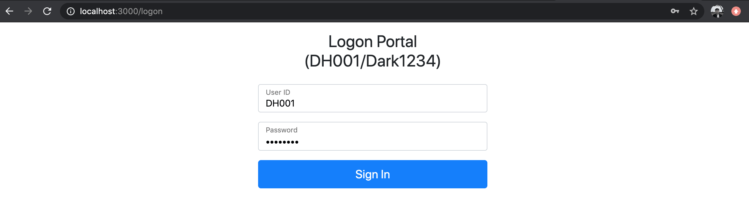 Logon Page