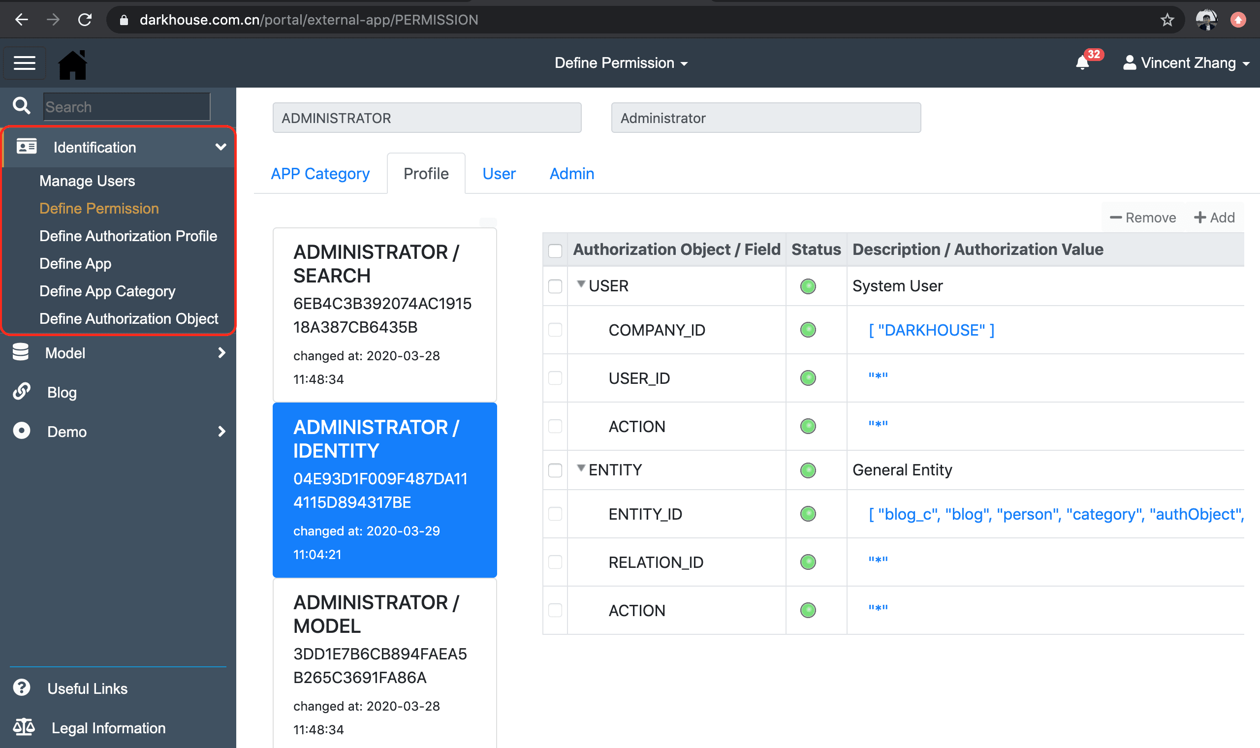 Maintain Permission and Profile