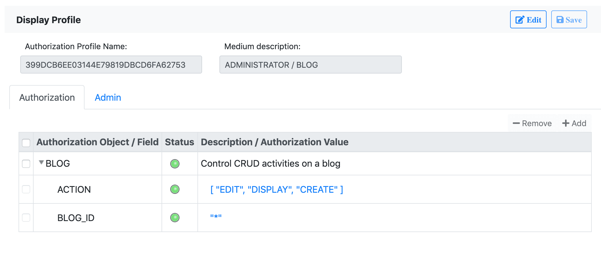 Authorization Profile