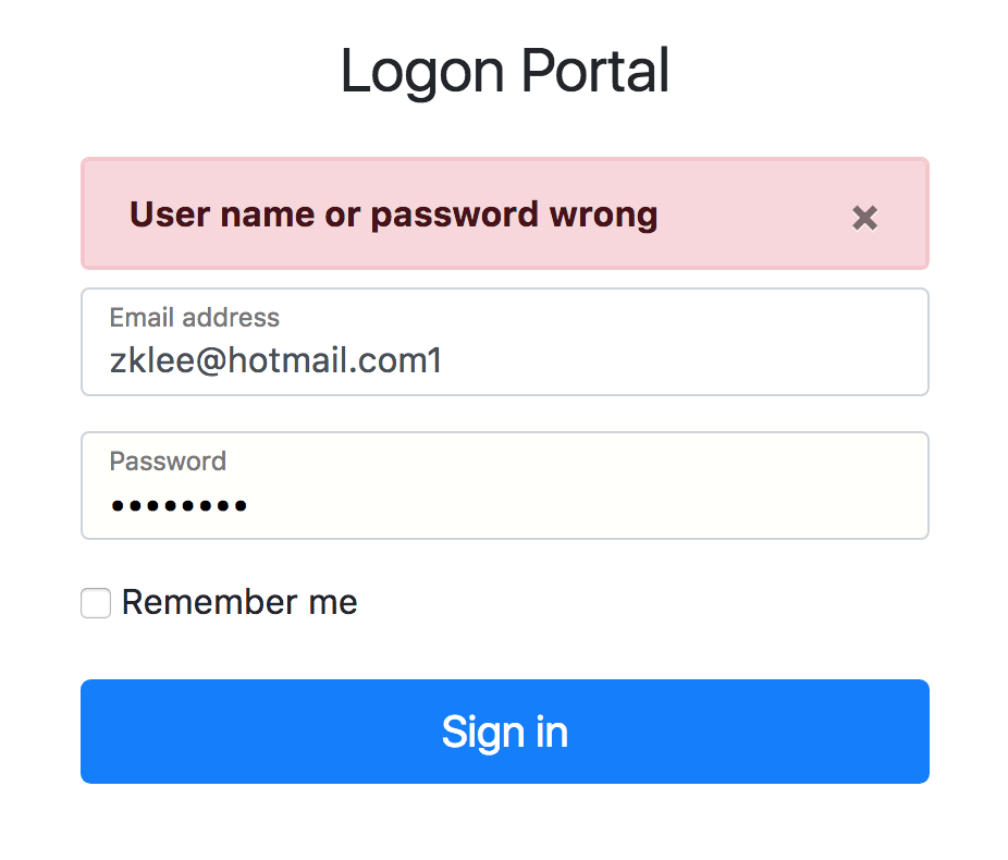 Logon Page Demo