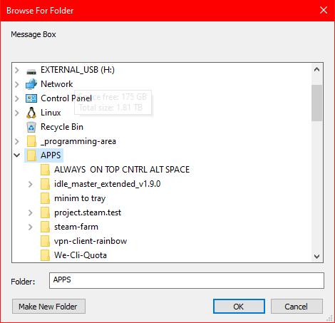 select folder windows