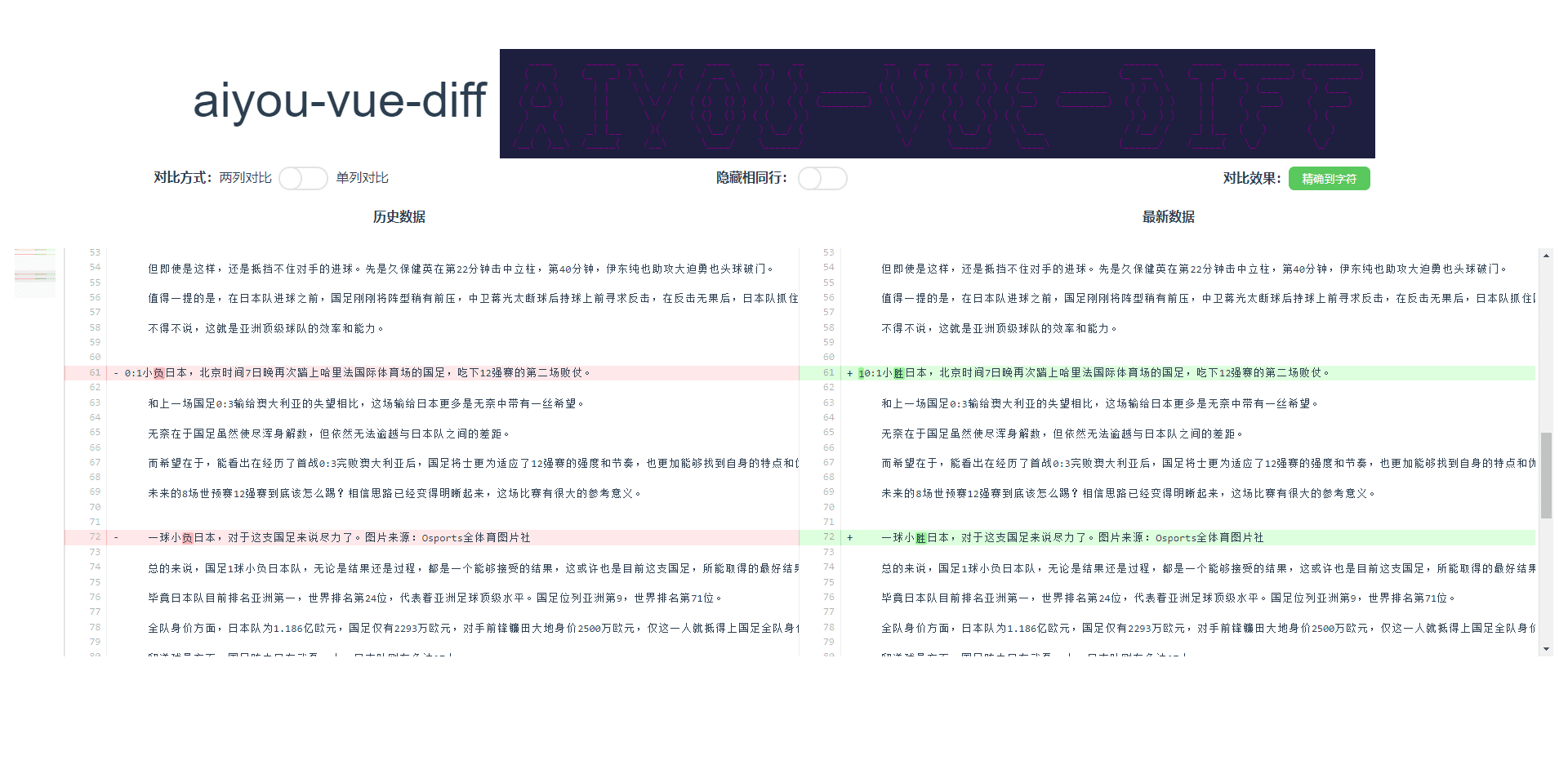 aiyou-vue-diff