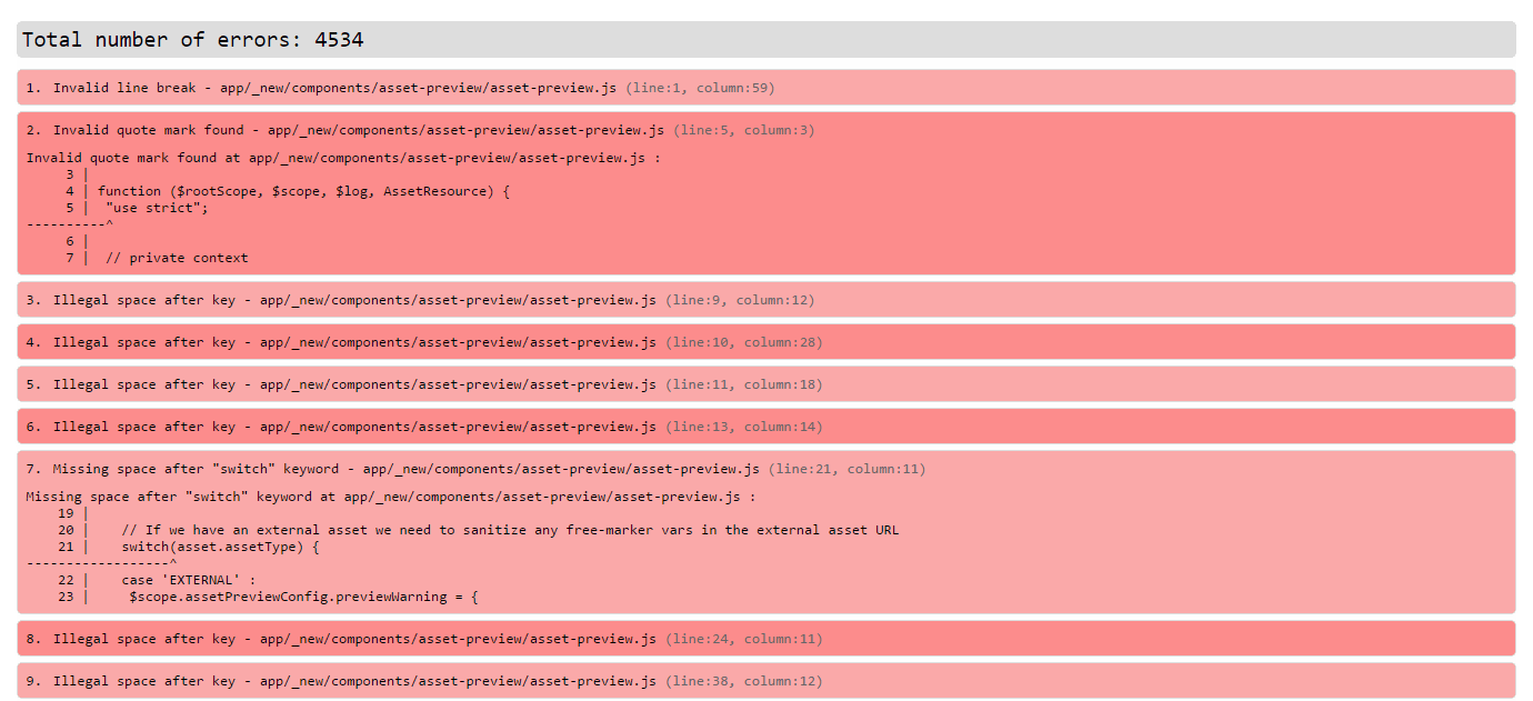 JSCS HTML Reporter output alt text