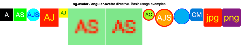 More angular-avatar basic usage examples