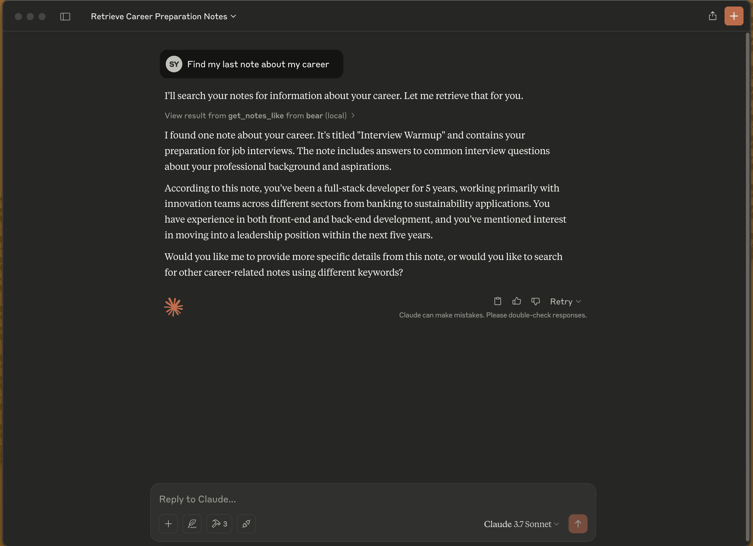 Kariyer notu arama örneği