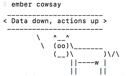 ember-cowsay terminal screenshot