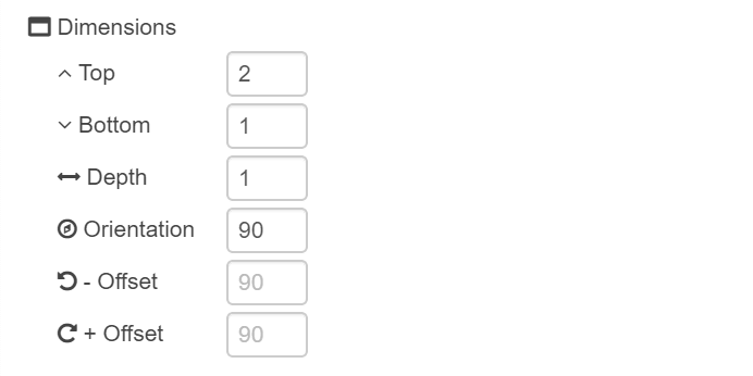 Blind Controller Properties Dimensions