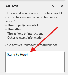 alt text panel