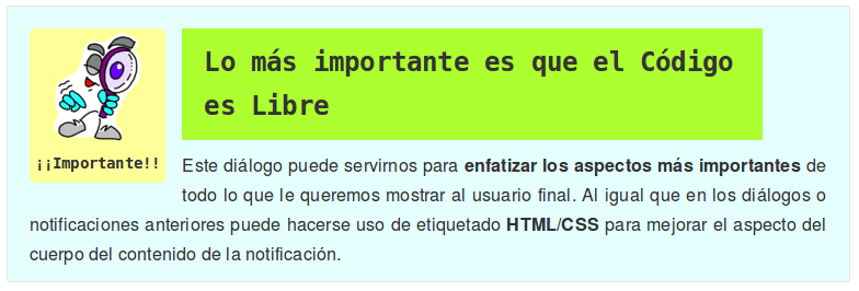 Ejemplo de Notificación de Tipo Importante