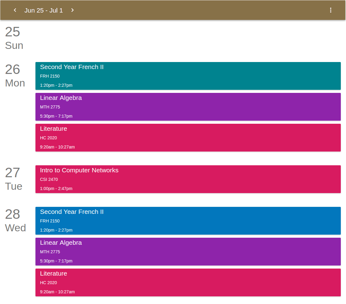 Schedule View