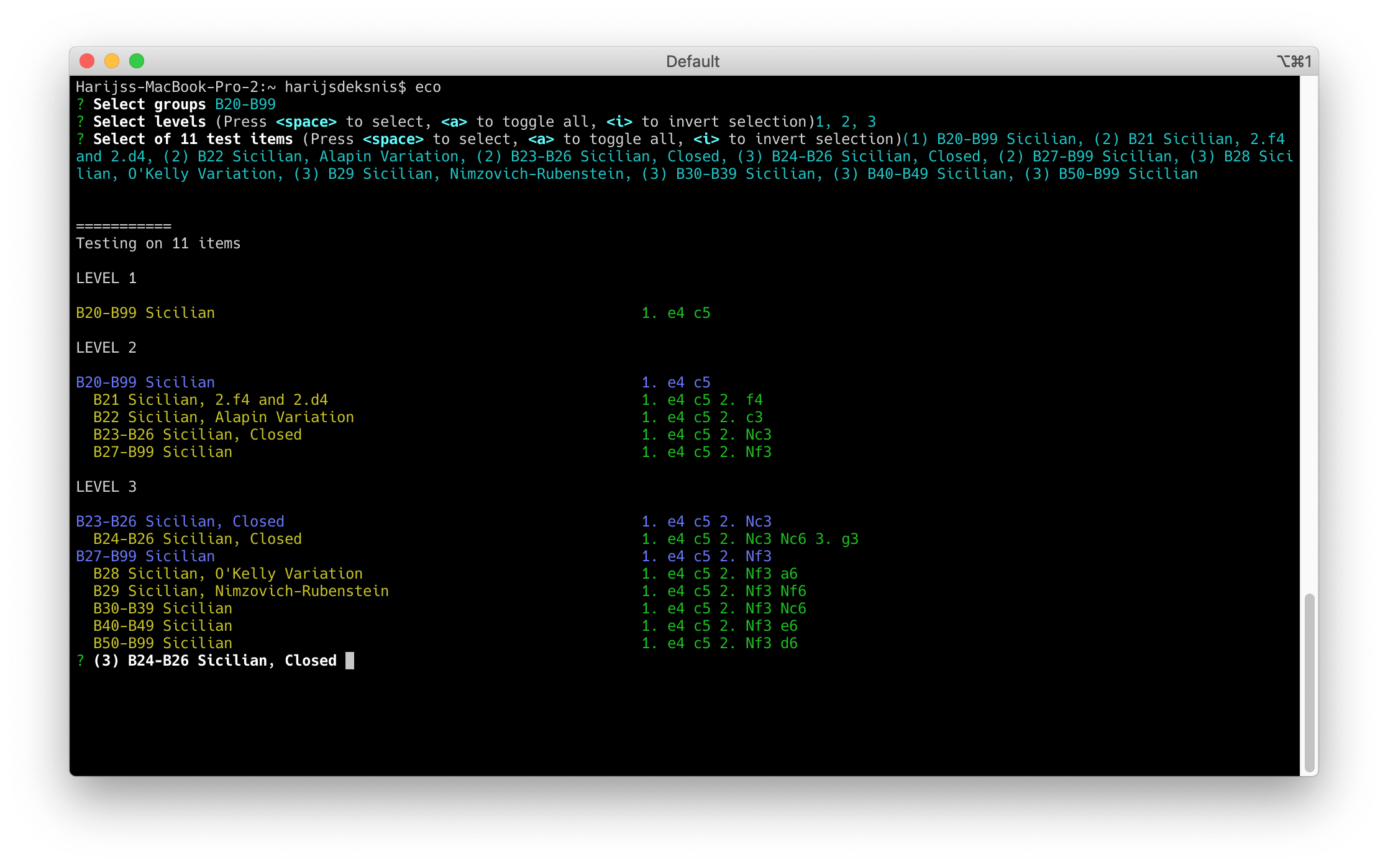 Overview of test set