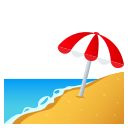 Beach with umbrella