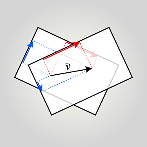 Projection between planes for a vector