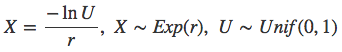 Sampling from an exponential distribution