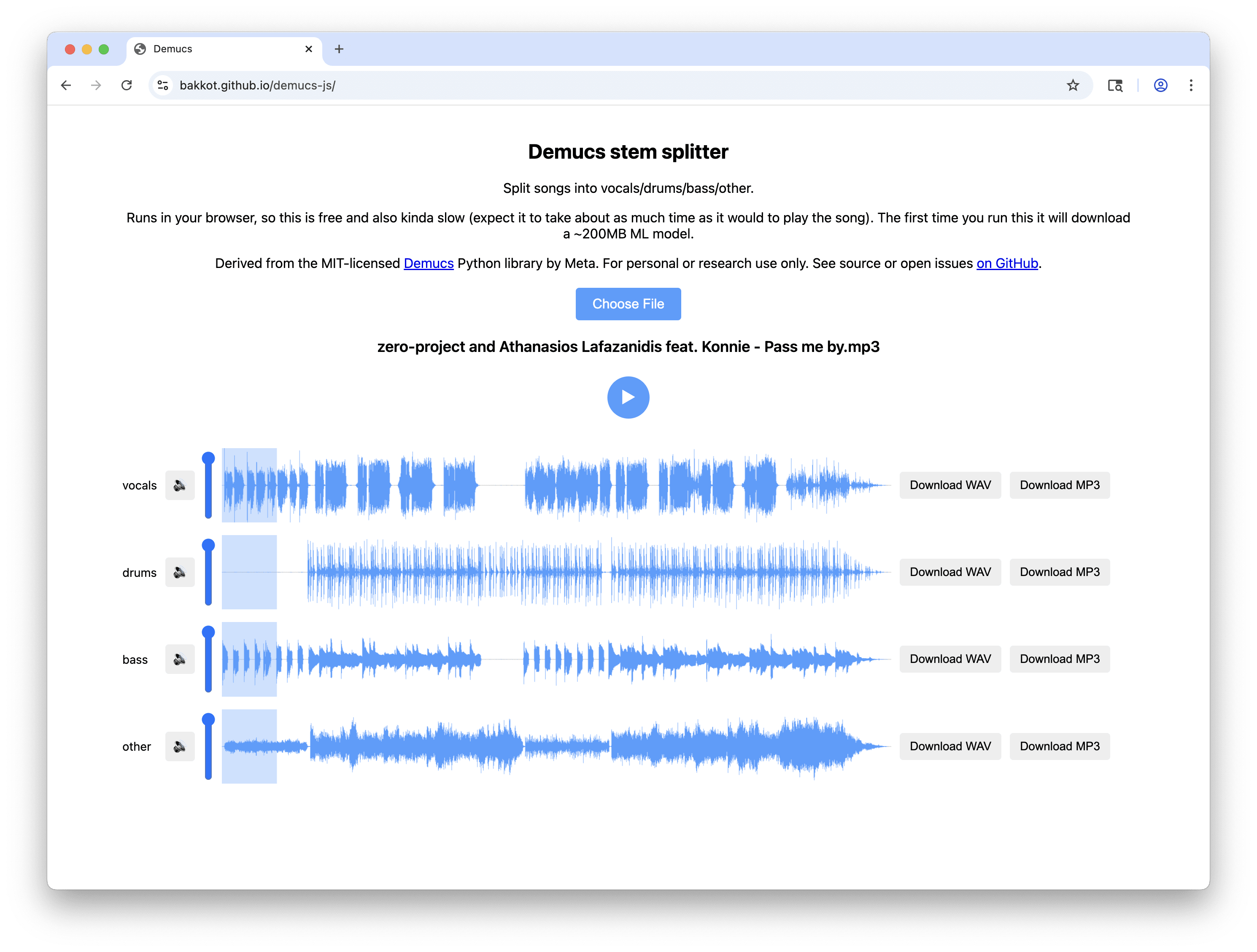 screenshot of the UI