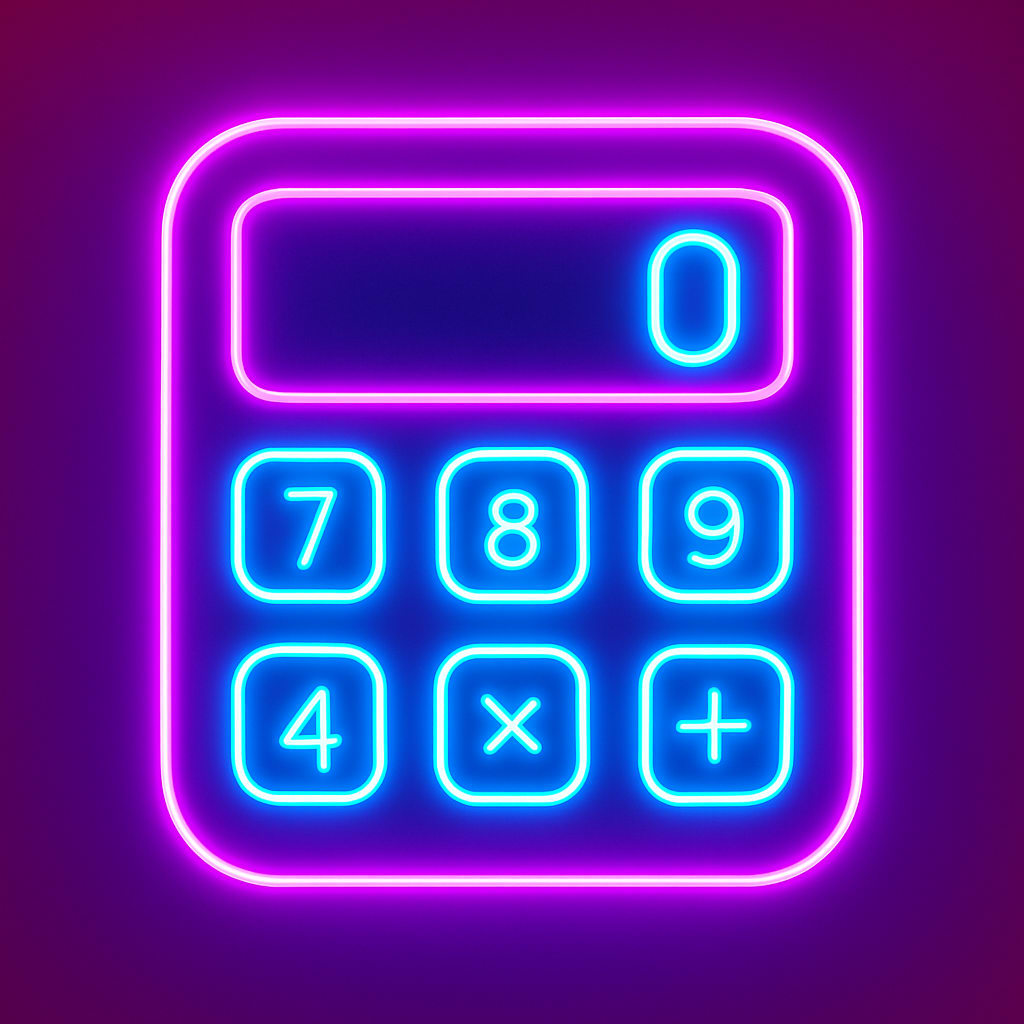 Neon Calculator Icon