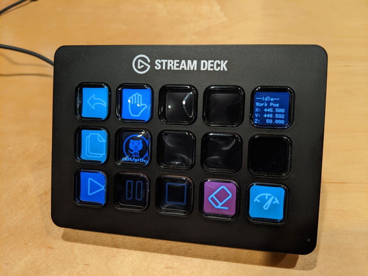 Stream Deck device with buttons with buttons for CNC