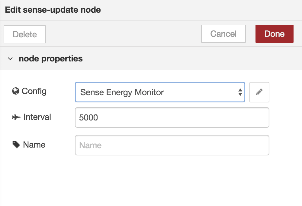 Sense Update Config