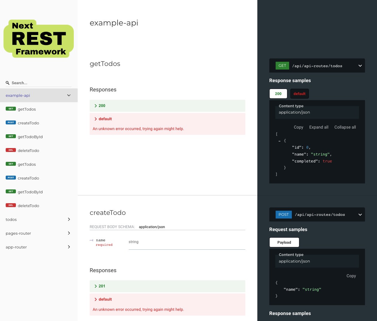 Next REST Framework docs