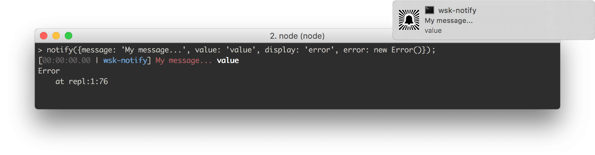 error-object display